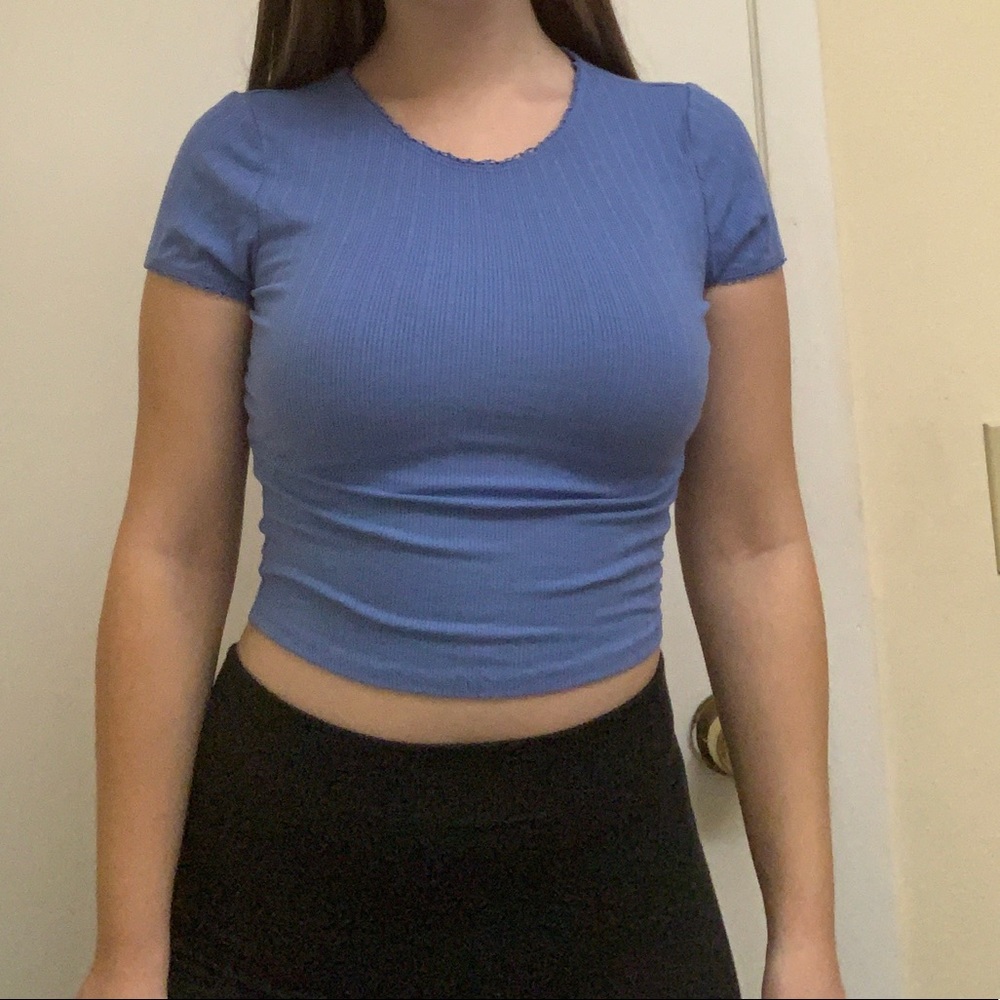 Blue crop top